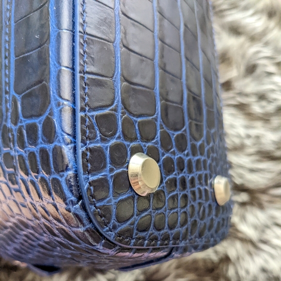 🛍️SOLD🛍️ Balenciaga Small Ville in Blue Croc embossed. - Picture 6 of 14